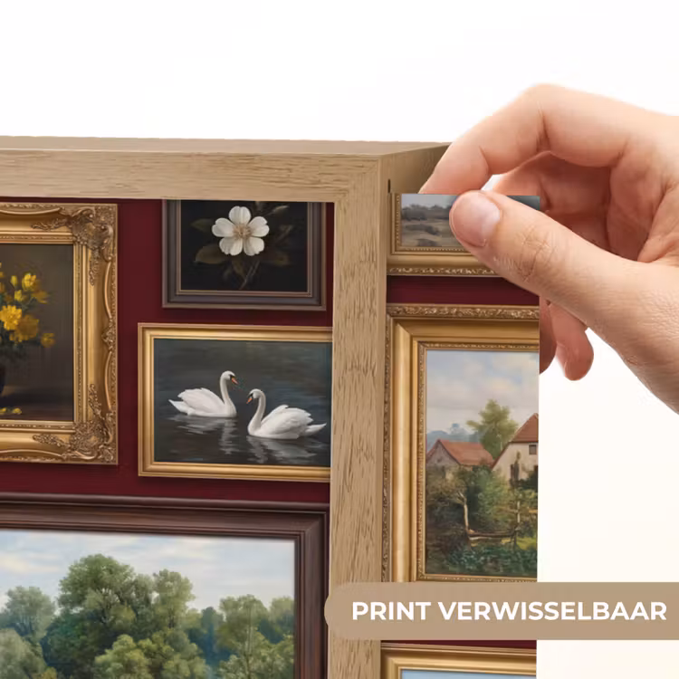 Bloemen - Vaas - Klassiek - Kunst - Rood Light Box met batterij (Wandlamp) middel -USP_websiteprintNL