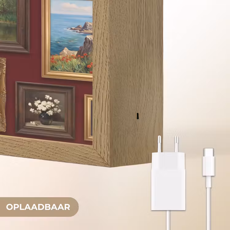 Bloemen - Vaas - Klassiek - Kunst - Rood Light Box met batterij (Wandlamp) middel -USP_websiteoplaadbaarNL