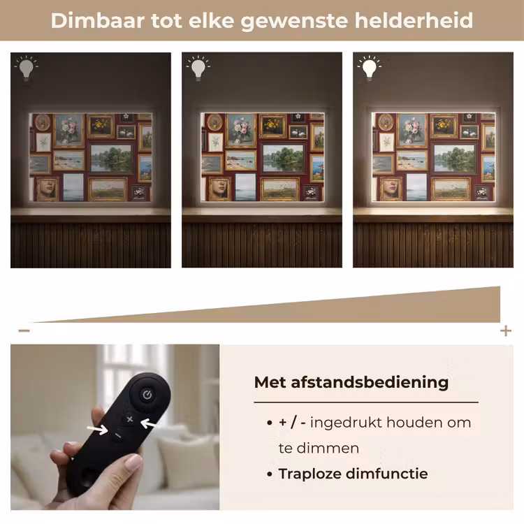 Bloemen - Vaas - Klassiek - Kunst - Rood Light Box met batterij (Wandlamp) middel -USP_dimbaarNL