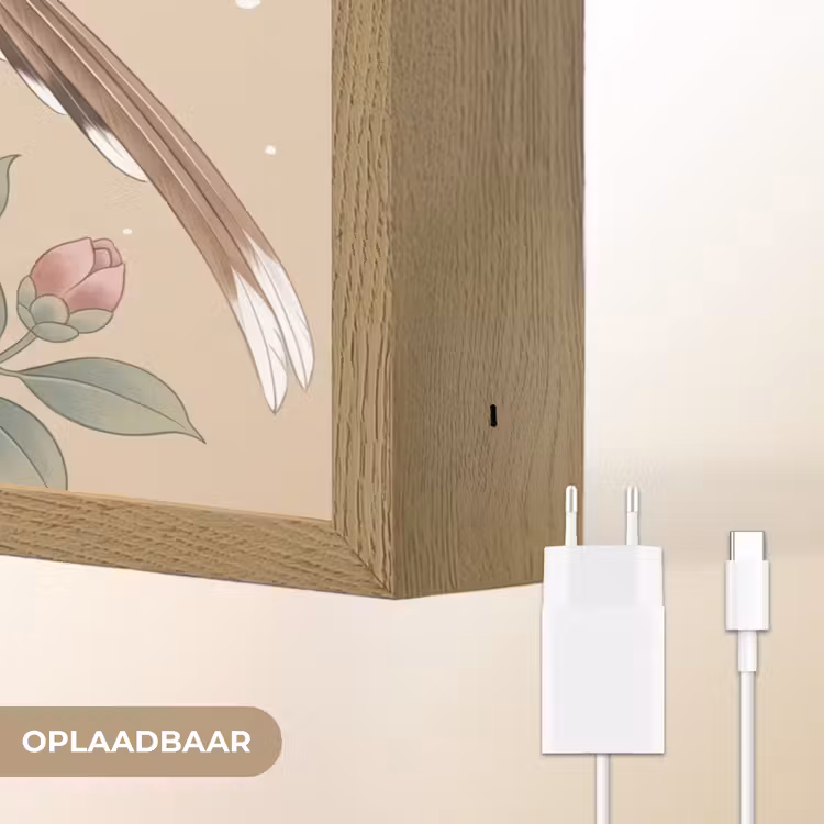 Bloemen - Vogels - Bloemen Light Box met batterij (Wandlamp) middel -USP_websiteoplaadbaarNL