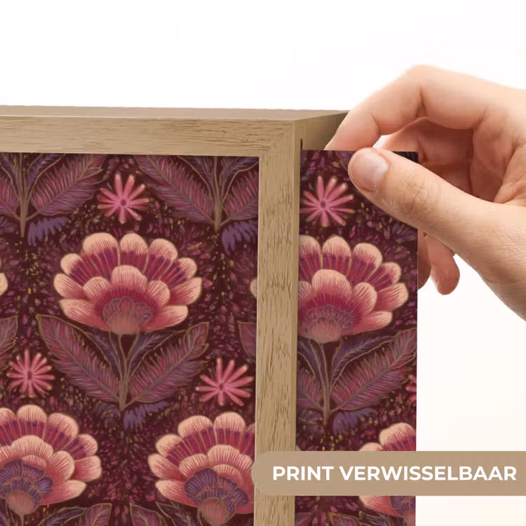 Bloemen - Waaier - Paars Light Box met batterij (Wandlamp) middel 907 -USP_websiteprintNL