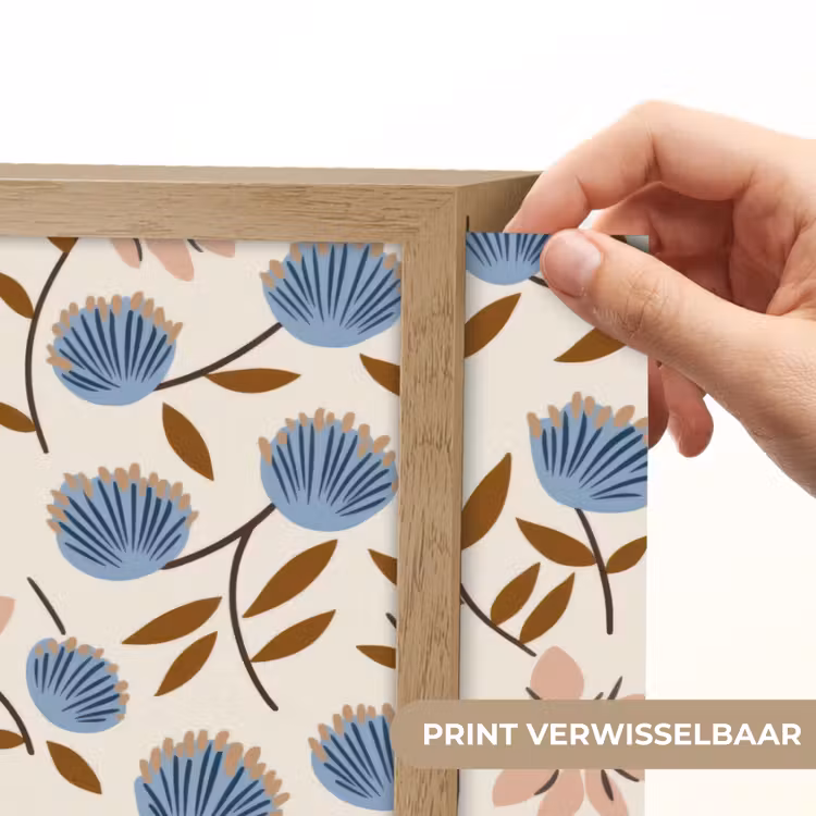 Bloemen - Wild - Blauw Light Box met batterij (Wandlamp) middel 907 -USP_websiteprintNL