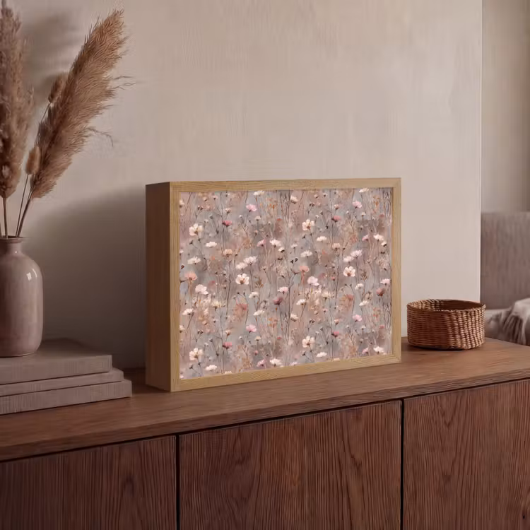 Bloemen - Wild - Pastel Light Box met batterij (Wandlamp) middel 907 -sfeer2