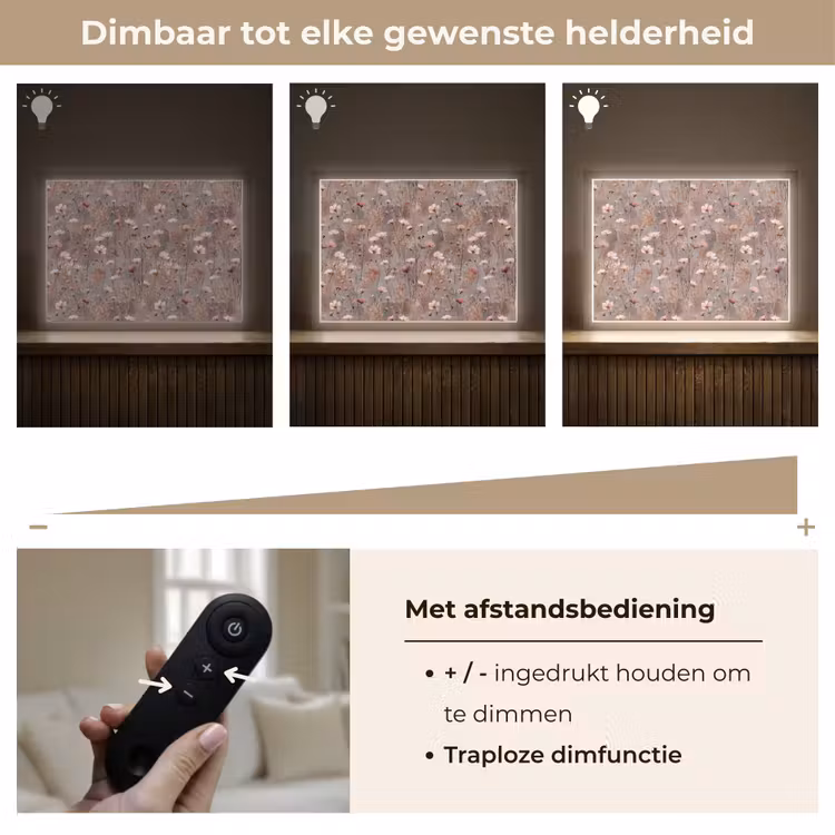 Bloemen - Wild - Pastel Light Box met batterij (Wandlamp) middel 907 -USP_dimbaarNL