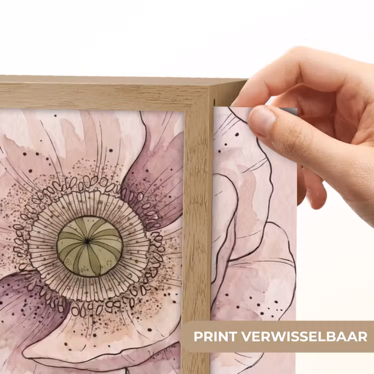 Bloemen - Zomer - Natuur - Aquarel - Roze Light Box met batterij (Wandlamp) middel -USP_websiteprintNL