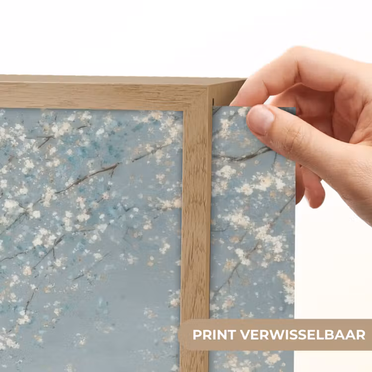 Bloesems - Minimalistisch - Wateroppervlak - Boot Light Box met batterij (Wandlamp) middel -USP_websiteprintNL