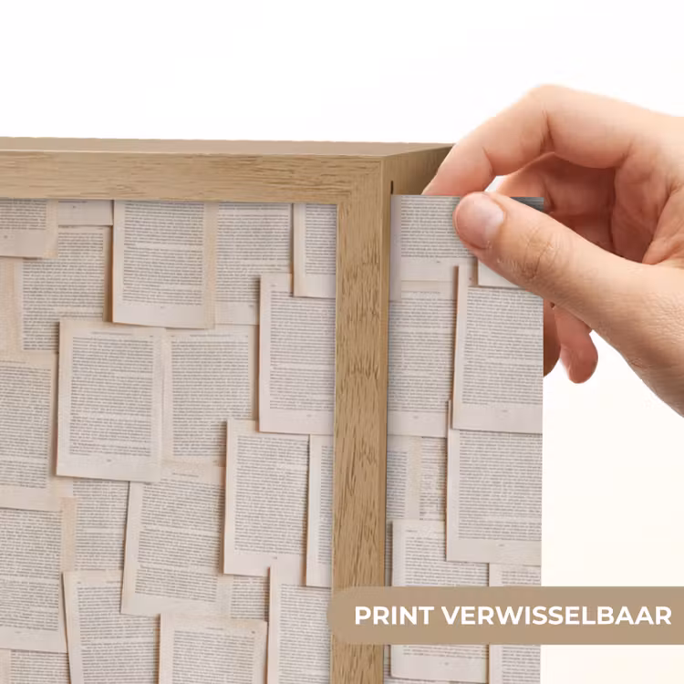 Boekpagina - Collage - Literatuur - Vintage - Beige Light Box met batterij (Wandlamp) middel -USP_websiteprintNL