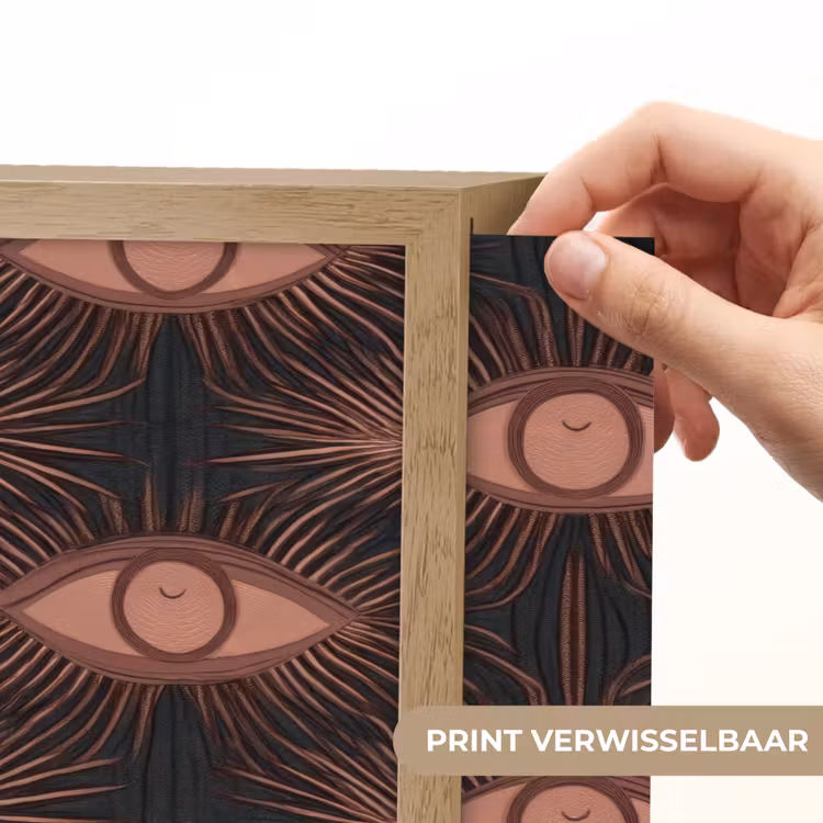 Boheems - Oog - Bruin Light Box met batterij (Wandlamp) middel 907 -USP_websiteprintNL