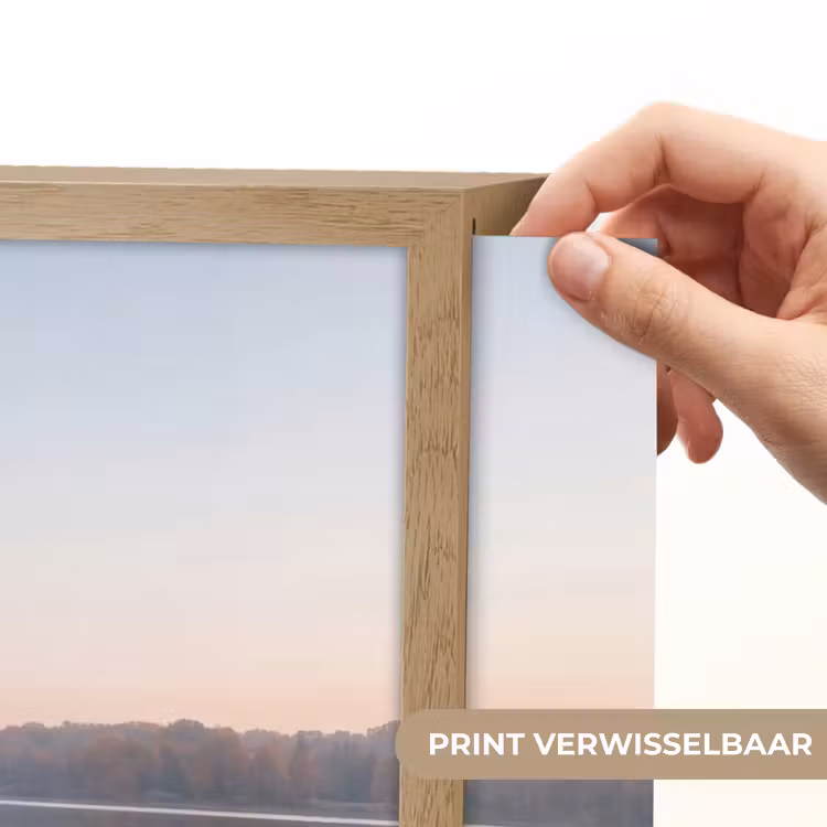 Bomen - Reflectie - Water - Zonsopgang - Serene Light Box met batterij (Wandlamp) middel -USP_websiteprintNL