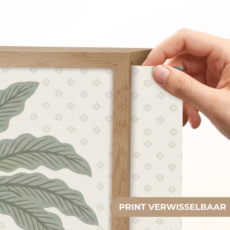 Boom - Bladeren - Groen - Decoratief - Beige Light Box met batterij (Wandlamp) middel -USP_websiteprintNL