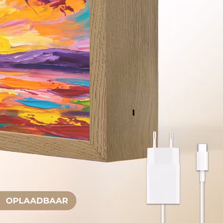 Boom - Landschap - Natuur - Abstract - Kleurrijk Light Box met batterij (Wandlamp) middel -USP_websiteoplaadbaarNL