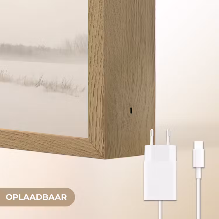 Boom - Mist - Sneeuw - Winter - Minimalistisch Light Box met batterij (Wandlamp) middel -USP_websiteoplaadbaarNL