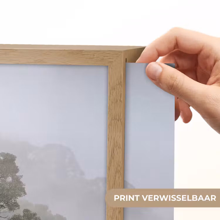 Boom - Mistig - Bos - Groen - Natuur Light Box met batterij (Wandlamp) middel -USP_websiteprintNL