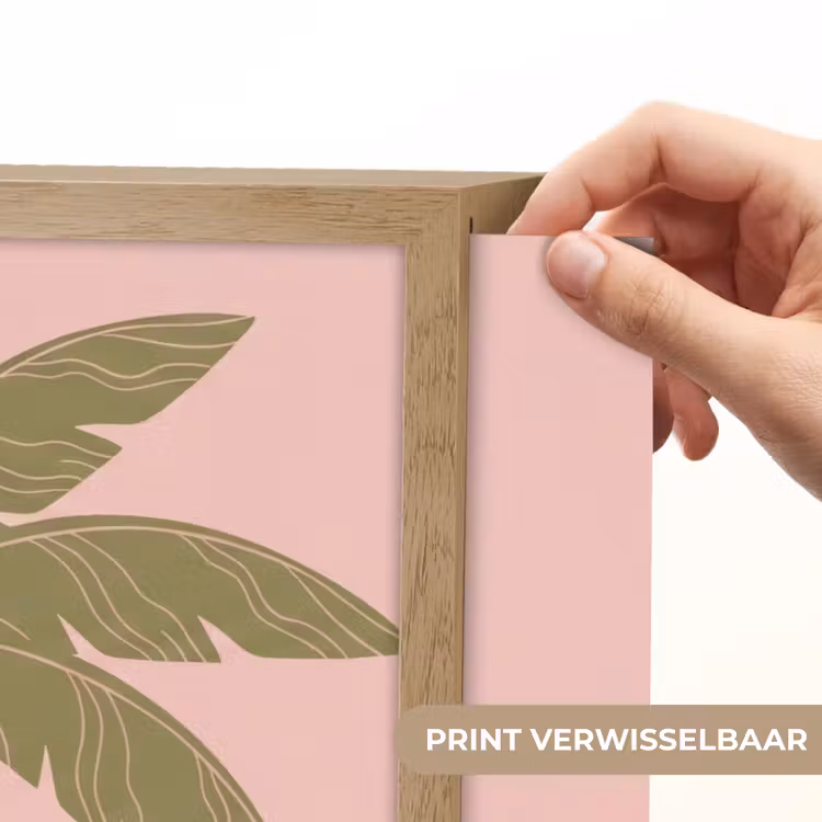 Boom - Palm - Natuur - Illustratie - Roze Light Box met batterij (Wandlamp) middel -USP_websiteprintNL