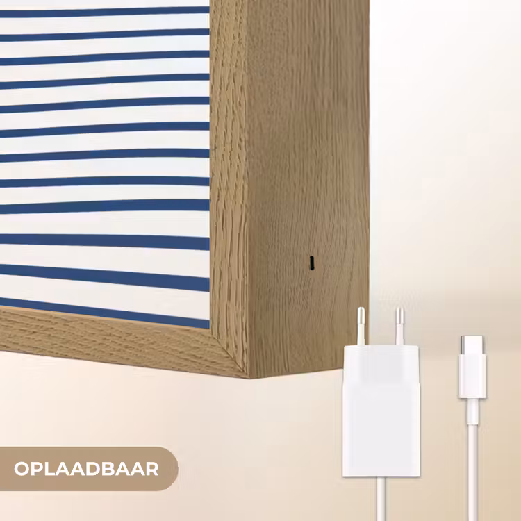 Boot - Water - Abstract - Blauw Light Box met batterij (Wandlamp) middel -USP_websiteoplaadbaarNL