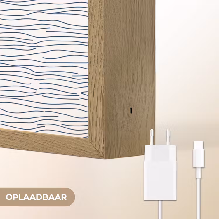 Boot - Water - Rood - Illustratie - Minimalistisch Light Box met batterij (Wandlamp) middel -USP_websiteoplaadbaarNL