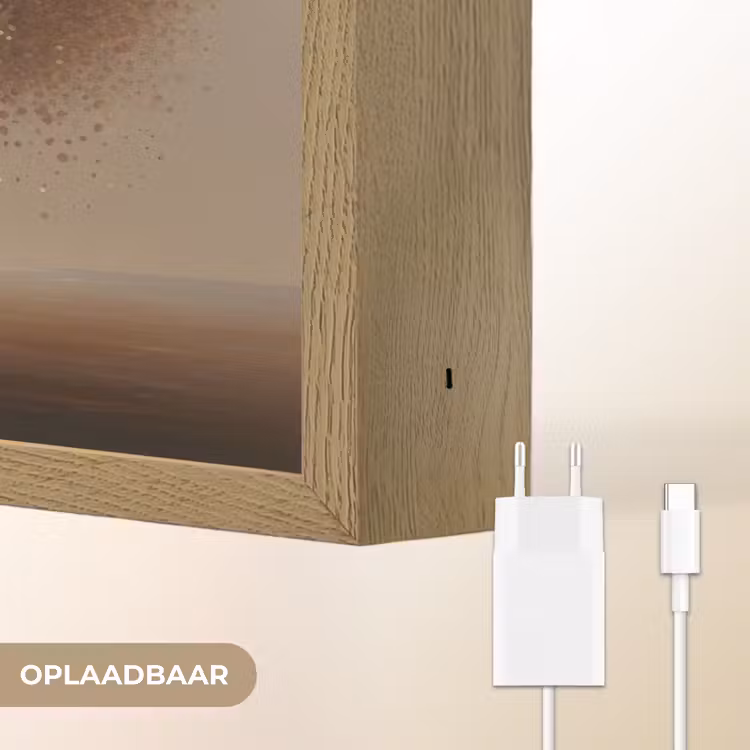 Bootje - Blaadjes - Goud - Water Light Box met batterij (Wandlamp) middel -USP_websiteoplaadbaarNL