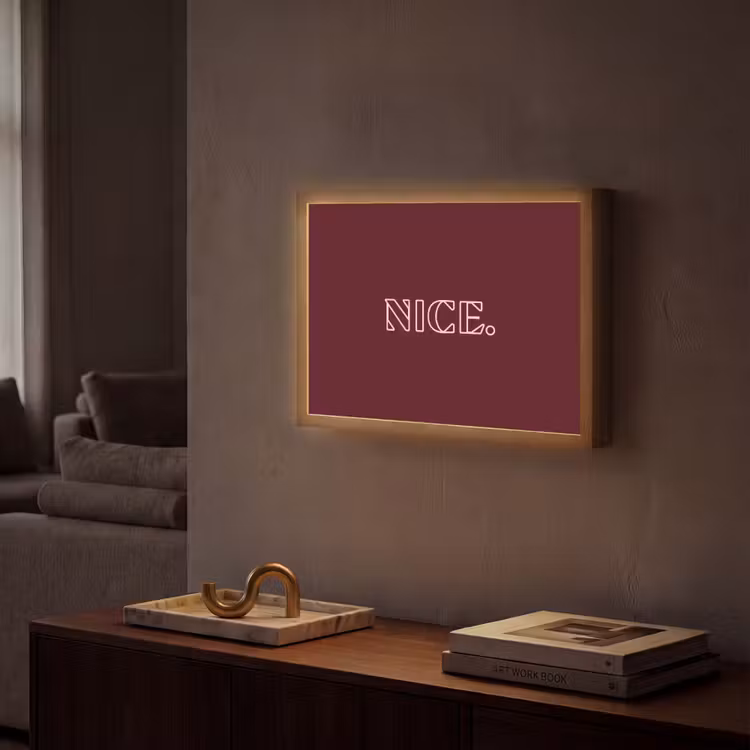 Bordeaux - Nice - minimalistisch Light Box met batterij (Wandlamp) middel -sfeer1