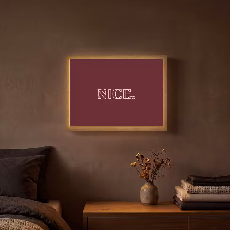 Bordeaux - Nice - minimalistisch Light Box met batterij (Wandlamp) middel -sfeer4