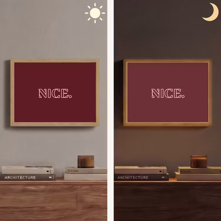 Bordeaux - Nice - minimalistisch Light Box met batterij (Wandlamp) middel -sfeer3