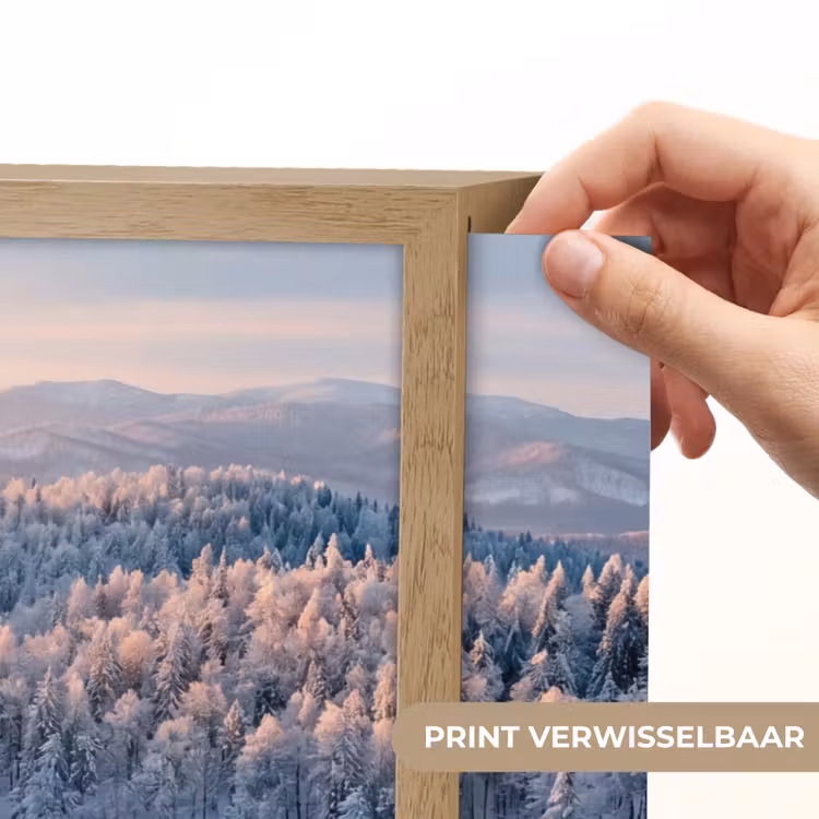 Bos - Bergen - Goud - Winter - Warm Light Box met batterij (Wandlamp) middel -USP_websiteprintNL