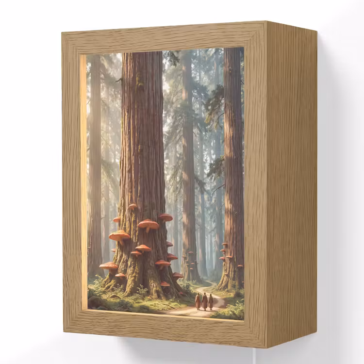 Lightbox - Wandlamp - Bos - Bomen - Natuur - Bos - Bomen - Natuur Light Box met kabel (Wandlamp) klein