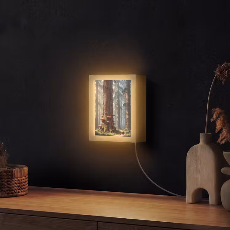 Lightbox - Wandlamp - Bos - Bomen - Natuur - Bos - Bomen - Natuur Light Box met kabel (Wandlamp) klein