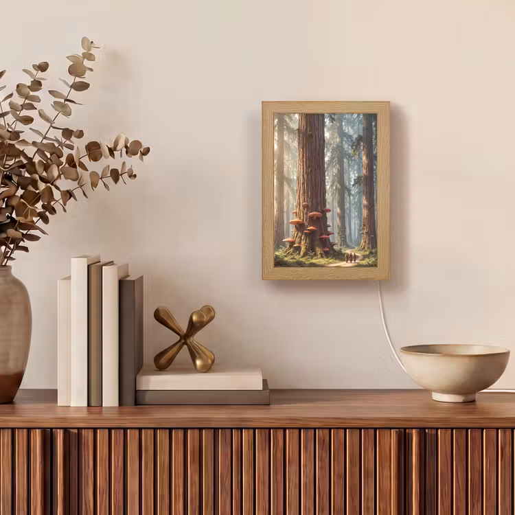 Lightbox - Wandlamp - Bos - Bomen - Natuur - Bos - Bomen - Natuur Light Box met kabel (Wandlamp) klein