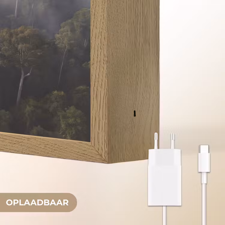 Bos - Mist - Natuur - Groen Light Box met batterij (Wandlamp) middel -USP_websiteoplaadbaarNL