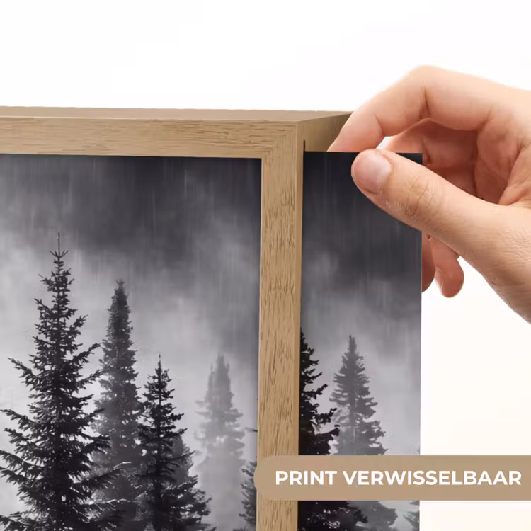 Bos - Mist - Winter - Monochroom - Natuur Light Box met batterij (Wandlamp) middel -USP_websiteprintNL