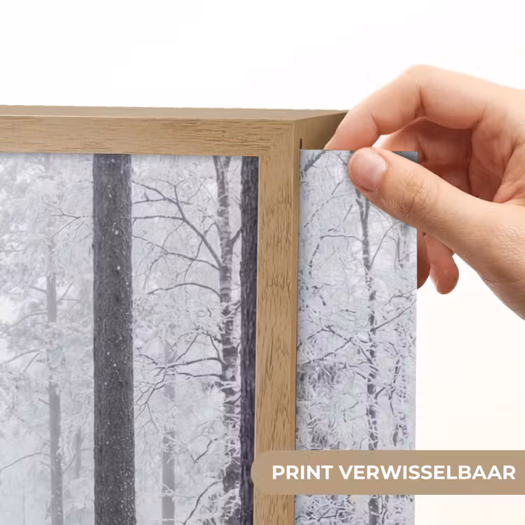 Bos - Sneeuw - Pad - Winter - Stilte Light Box met batterij (Wandlamp) middel -USP_websiteprintNL