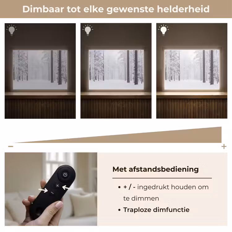 Bos - Sneeuw - Pad - Winter - Stilte Light Box met batterij (Wandlamp) middel -USP_dimbaarNL