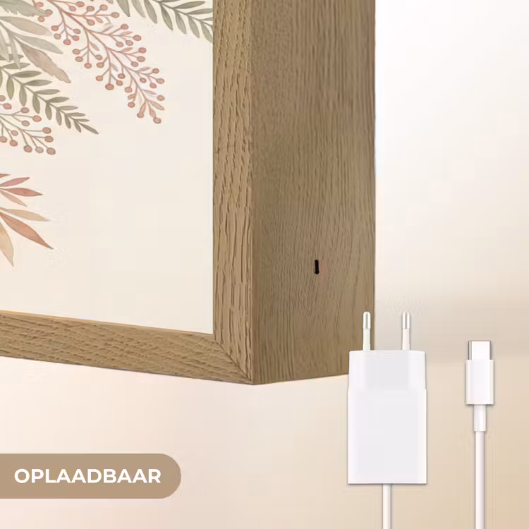Botanisch - Aquarel - Kleurrijk Light Box met batterij (Wandlamp) middel -USP_websiteoplaadbaarNL