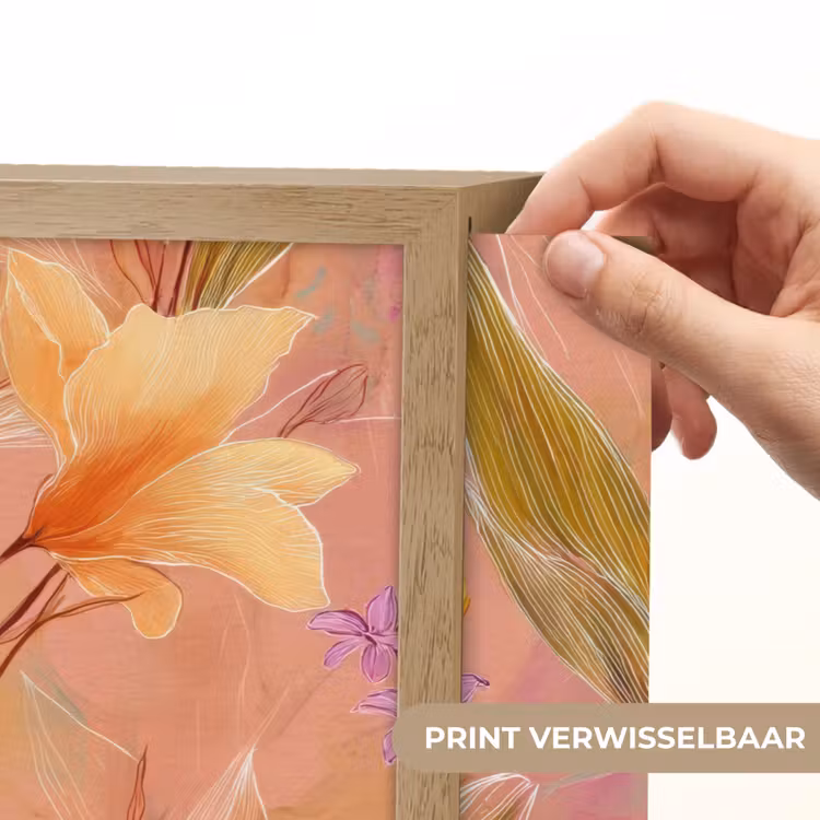 Botanisch - Bloemen - Kleurrijk Light Box met batterij (Wandlamp) middel 907 -USP_websiteprintNL