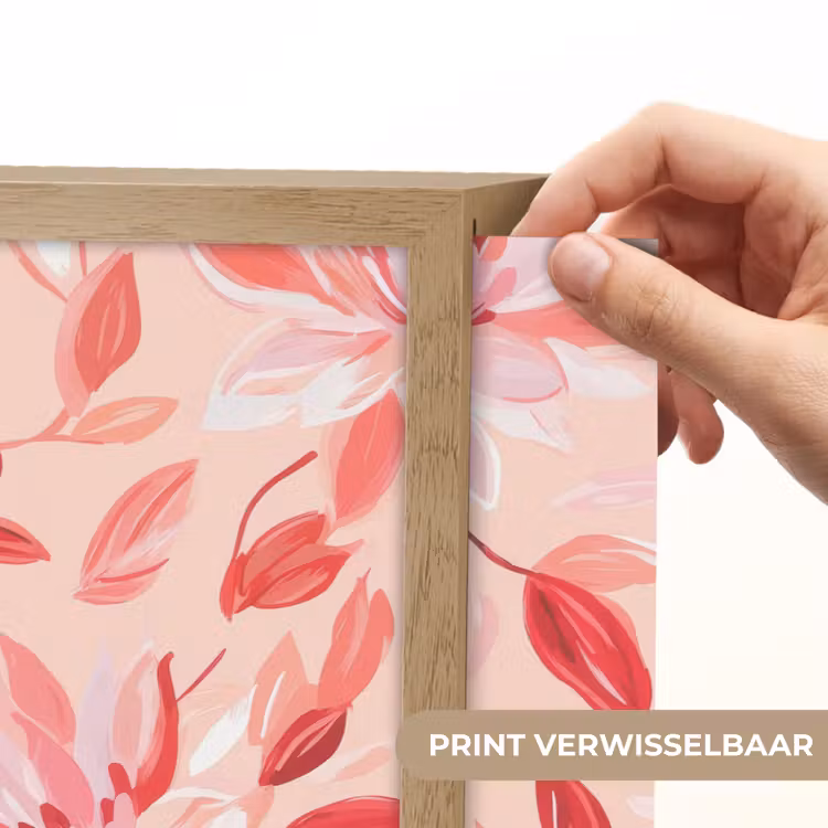 Botanisch - Bloemen - Rood Light Box met batterij (Wandlamp) middel 907 -USP_websiteprintNL