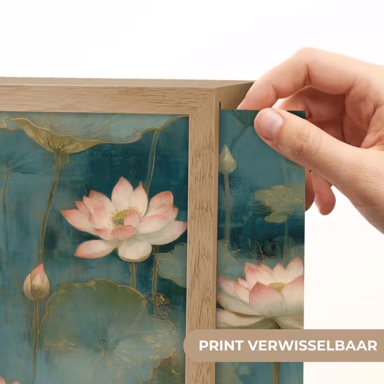Botanisch - Bloemen - Roze Light Box met batterij (Wandlamp) middel 907 -USP_websiteprintNL