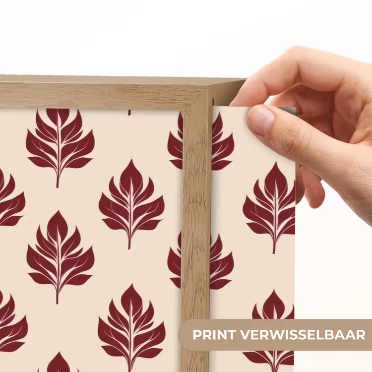 Botanisch - Patroon - Bordeaux Light Box met batterij (Wandlamp) middel 907 -USP_websiteprintNL