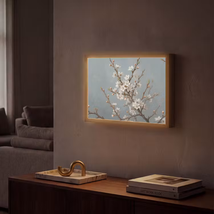 Botanisch - Stilleven - Blauw Light Box met batterij (Wandlamp) middel -sfeer1