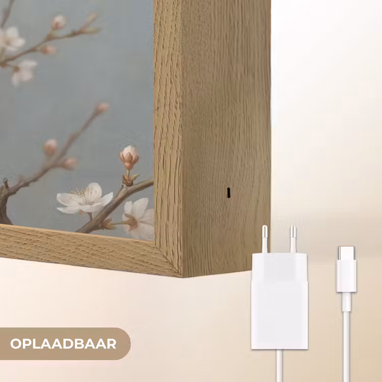 Botanisch - Stilleven - Blauw Light Box met batterij (Wandlamp) middel -USP_websiteoplaadbaarNL