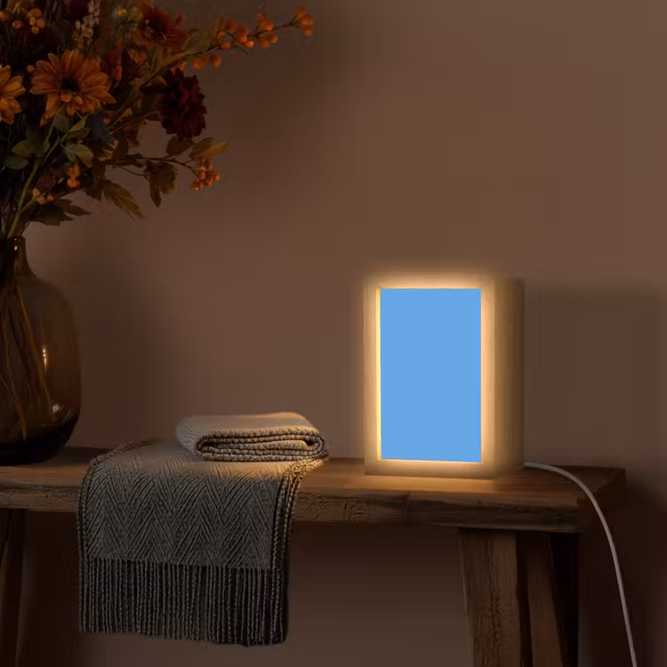 Bright - Azure - Blauw Light Box met kabel (Wandlamp) klein 929 -sfeer4