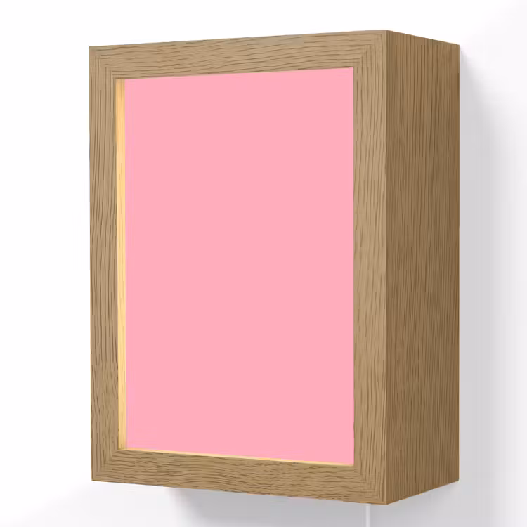 Bubblegum - Pink - Roze Light Box met kabel (Wandlamp) klein 929 -3d