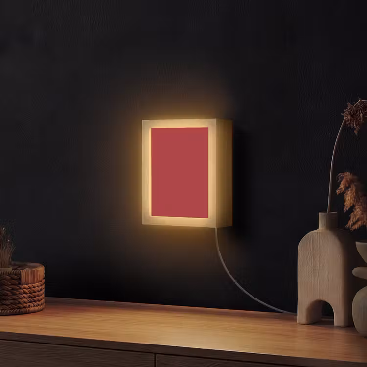 Burgundy - Wine - Rood Light Box met kabel (Wandlamp) klein 929 -sfeer1