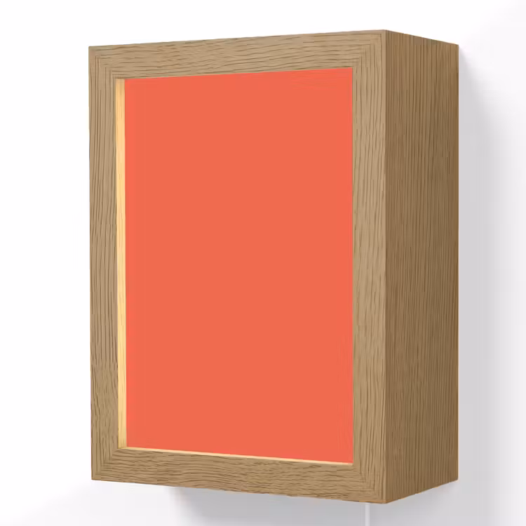 Burnt - Coral - Oranje Light Box met kabel (Wandlamp) klein 929 -3d