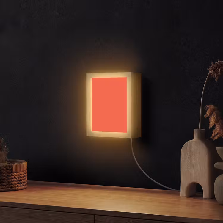 Burnt - Coral - Oranje Light Box met kabel (Wandlamp) klein 929 -sfeer1