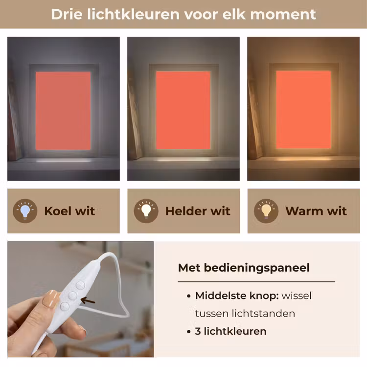 Burnt - Coral - Oranje Light Box met kabel (Wandlamp) klein 929 -USP_lichtkleurNL