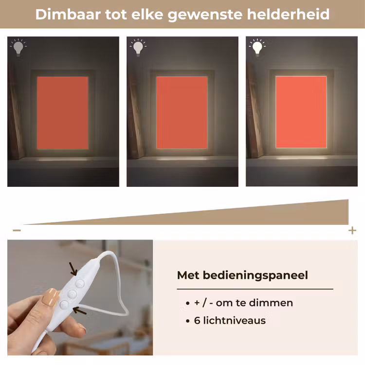 Burnt - Coral - Oranje Light Box met kabel (Wandlamp) klein 929 -USP_dimbaarNL