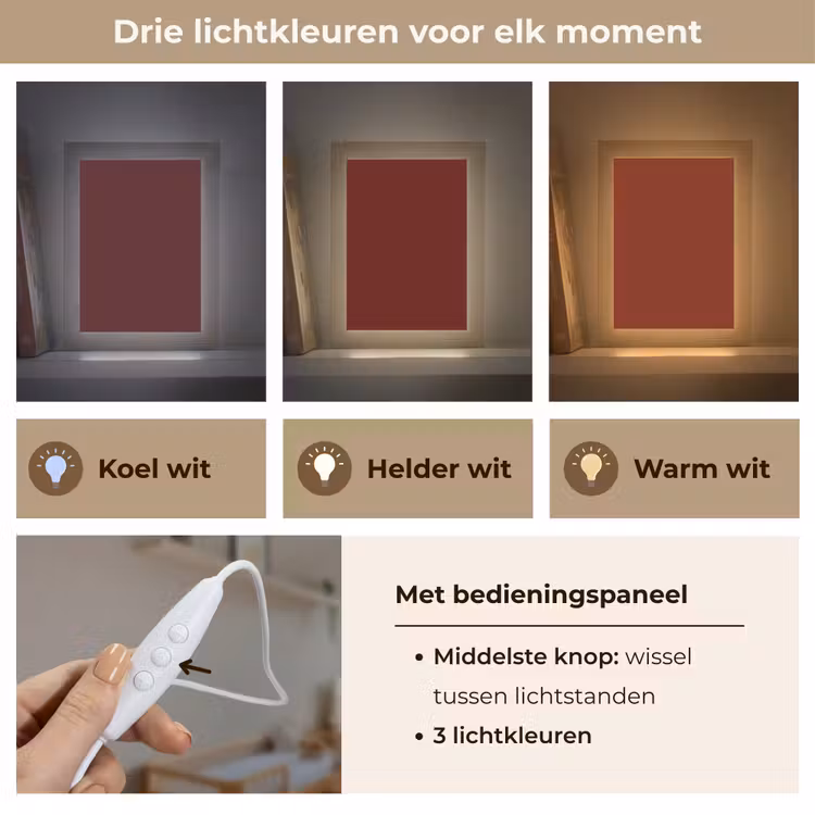 Burnt - Mahogany - Rood Light Box met kabel (Wandlamp) klein 929 -USP_lichtkleurNL