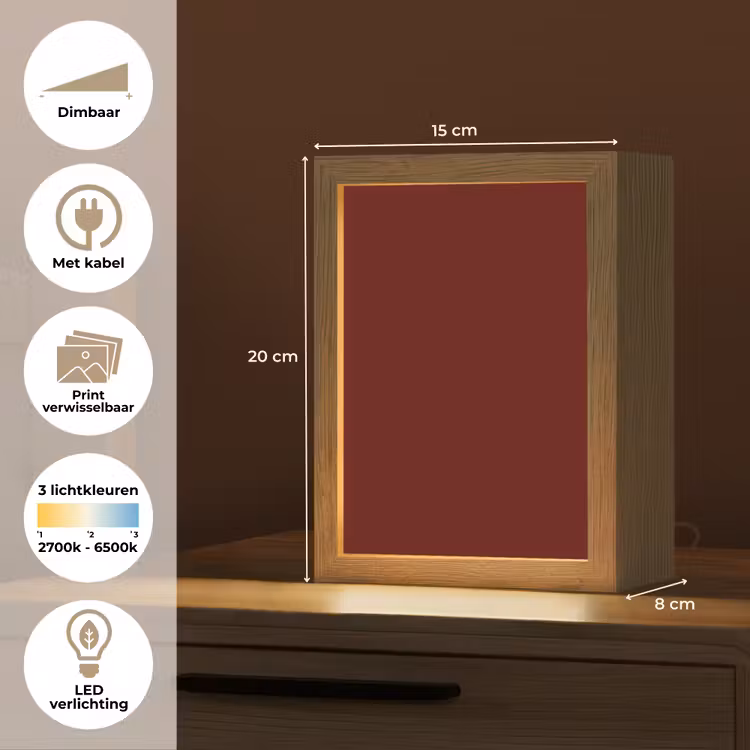 Burnt - Mahogany - Rood Light Box met kabel (Wandlamp) klein 929 -USP_websiteoverzichtNL