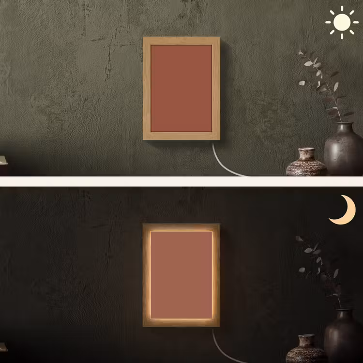 Burnt - Mahogany - Terracotta Light Box met kabel (Wandlamp) klein 929 -sfeer3