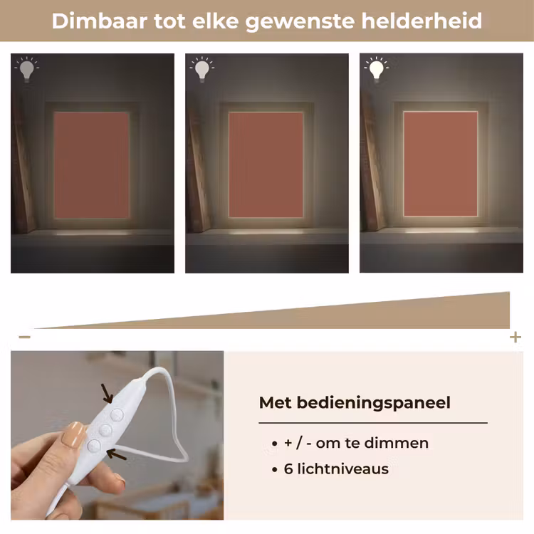 Burnt - Mahogany - Terracotta Light Box met kabel (Wandlamp) klein 929 -USP_dimbaarNL